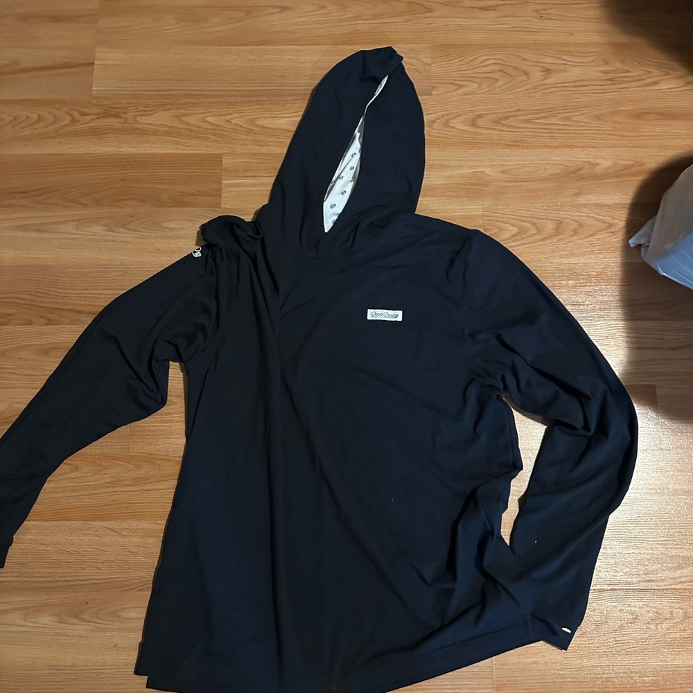 Good Good Navy Blue Hooded Long Sleeve Shirt
